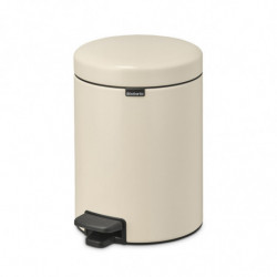 Κάδος απορριμμάτων με πεντάλ Brabantia NewIcon 1005527, 5 L, Ομαλό κλείσιμο, Αντιολισθητική βάση, Μπεζ