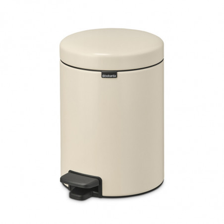 Κάδος απορριμμάτων με πεντάλ Brabantia NewIcon 1005527, 5 L, Ομαλό κλείσιμο, Αντιολισθητική βάση, Μπεζ