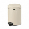 Κάδος απορριμμάτων με πεντάλ Brabantia NewIcon 1005527, 5 L, Ομαλό κλείσιμο, Αντιολισθητική βάση, Μπεζ