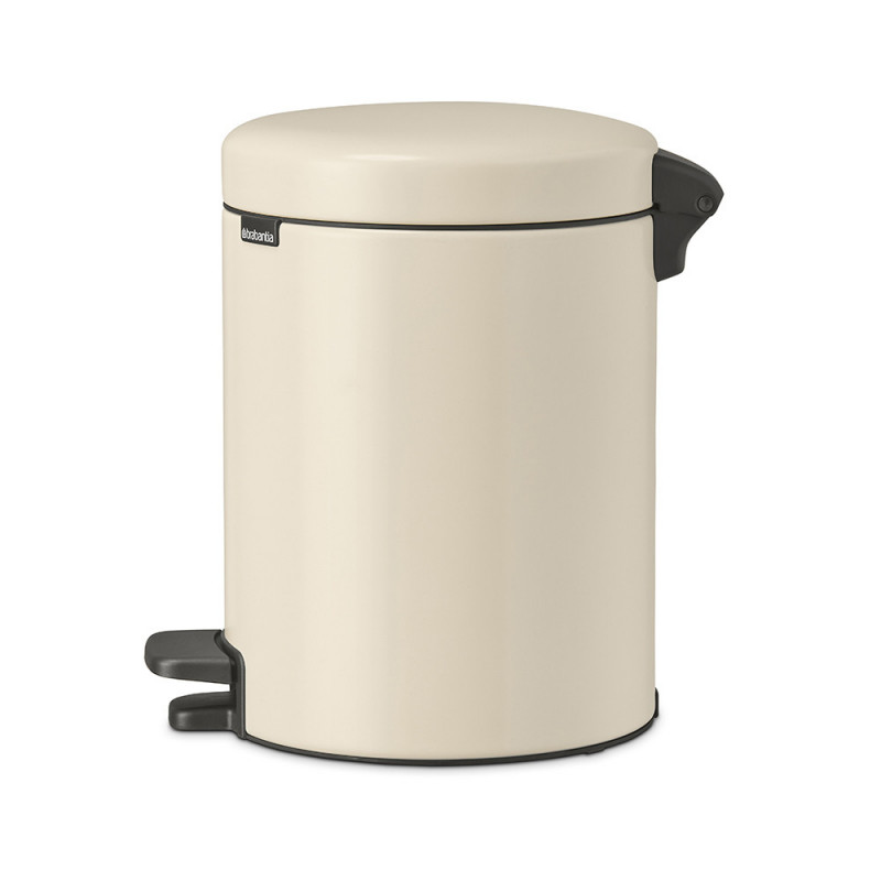 Κάδος απορριμμάτων με πεντάλ Brabantia NewIcon 1005527, 5 L, Ομαλό κλείσιμο, Αντιολισθητική βάση, Μπεζ