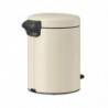 Κάδος απορριμμάτων με πεντάλ Brabantia NewIcon 1005527, 5 L, Ομαλό κλείσιμο, Αντιολισθητική βάση, Μπεζ