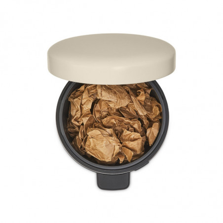 Κάδος απορριμμάτων με πεντάλ Brabantia NewIcon 1005527, 5 L, Ομαλό κλείσιμο, Αντιολισθητική βάση, Μπεζ