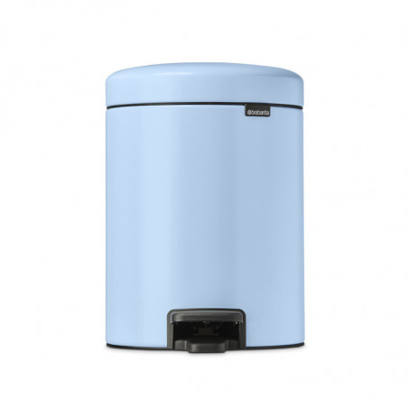 Κάδος απορριμμάτων με πεντάλ Brabantia NewIcon 1005528, 5 l, Ομαλό κλείσιμο, Αντιολισθητική βάση, Γαλάζιο