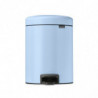 Κάδος απορριμμάτων με πεντάλ Brabantia NewIcon 1005528, 5 l, Ομαλό κλείσιμο, Αντιολισθητική βάση, Γαλάζιο