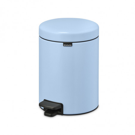 Κάδος απορριμμάτων με πεντάλ Brabantia NewIcon 1005528, 5 l, Ομαλό κλείσιμο, Αντιολισθητική βάση, Γαλάζιο