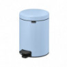 Κάδος απορριμμάτων με πεντάλ Brabantia NewIcon 1005528, 5 l, Ομαλό κλείσιμο, Αντιολισθητική βάση, Γαλάζιο