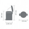 Κάδος απορριμμάτων με πεντάλ Brabantia NewIcon 1005528, 5 l, Ομαλό κλείσιμο, Αντιολισθητική βάση, Γαλάζιο