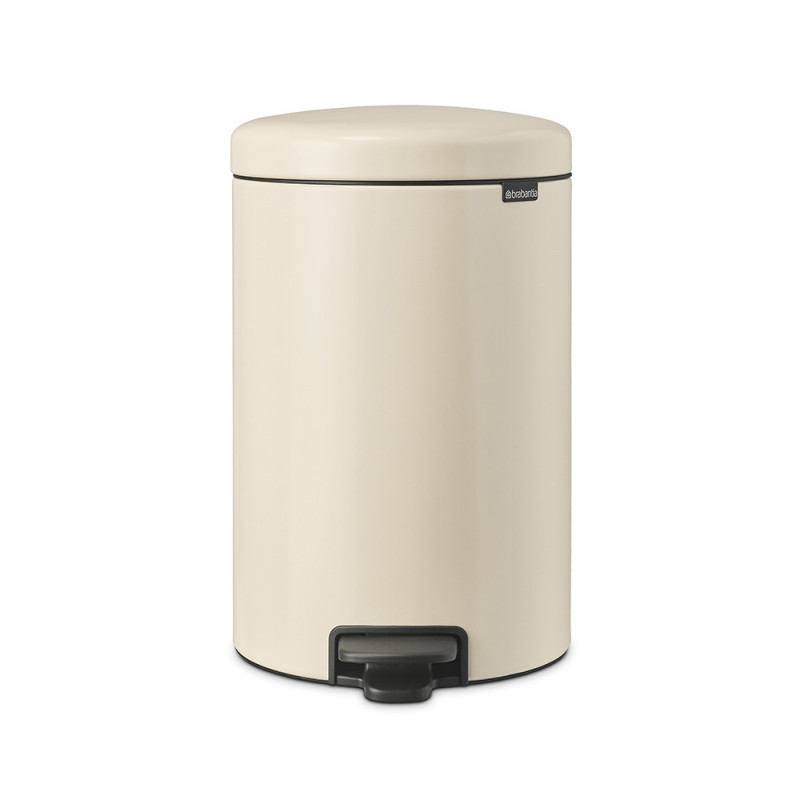 Κάδος με πεντάλ Brabantia NewIcon 1005535, 20 l, Ομαλό κλείσιμο, Αντιολισθητική βάση, Μπεζ
