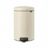 Κάδος με πεντάλ Brabantia NewIcon 1005535, 20 l, Ομαλό κλείσιμο, Αντιολισθητική βάση, Μπεζ
