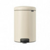 Κάδος με πεντάλ Brabantia NewIcon 1005535, 20 l, Ομαλό κλείσιμο, Αντιολισθητική βάση, Μπεζ