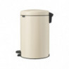 Κάδος με πεντάλ Brabantia NewIcon 1005535, 20 l, Ομαλό κλείσιμο, Αντιολισθητική βάση, Μπεζ