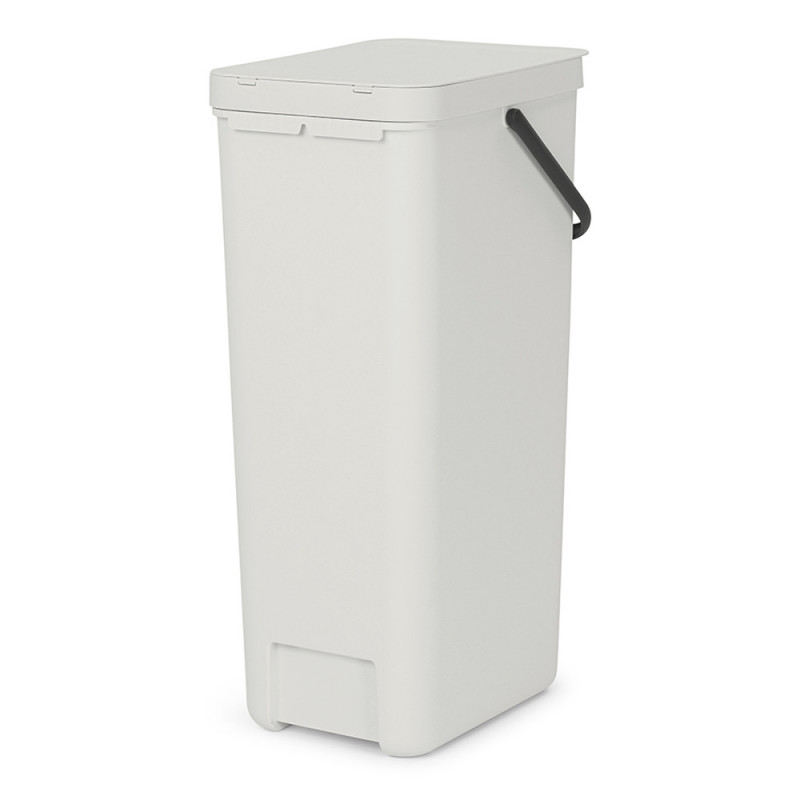 Κάδος χωριστής συλλογής απορριμμάτων Brabantia Sort&Go 1005554, 40 l, Χειρολαβή, Επιτοίχιος, Ανοιχτό γκρι