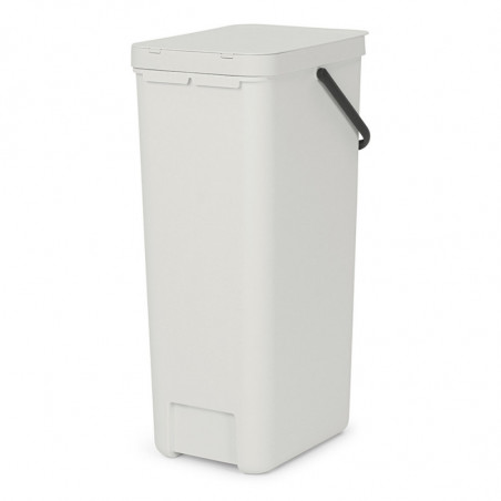 Κάδος χωριστής συλλογής απορριμμάτων Brabantia Sort&Go 1005554, 40 l, Χειρολαβή, Επιτοίχιος, Ανοιχτό γκρι