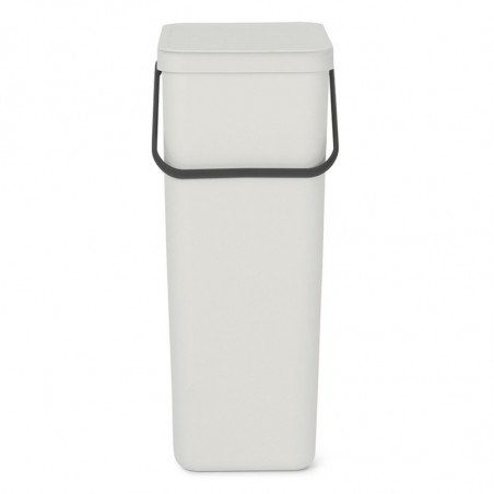 Κάδος χωριστής συλλογής απορριμμάτων Brabantia Sort&Go 1005554, 40 l, Χειρολαβή, Επιτοίχιος, Ανοιχτό γκρι