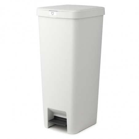 Κάδος απορριμμάτων με πεντάλ Brabantia StepUp 1005556, 40 L, Οικολογικά υλικά, Μεγάλο άνοιγμα, Ανοιχτό γκρι