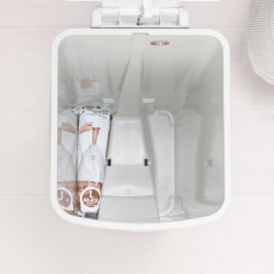 Κάδος απορριμμάτων με πεντάλ Brabantia StepUp 1005556, 40 L, Οικολογικά υλικά, Μεγάλο άνοιγμα, Ανοιχτό γκρι