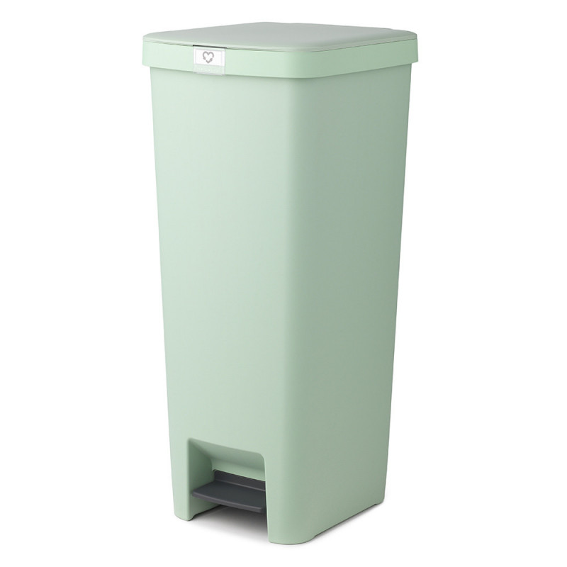 Κάδος απορριμμάτων με πεντάλ Brabantia StepUp 1005558, 40 L, Οικολογικά υλικά, Μεγάλο άνοιγμα, Ανοιχτό πράσινο