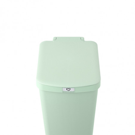 Κάδος απορριμμάτων με πεντάλ Brabantia StepUp 1005558, 40 L, Οικολογικά υλικά, Μεγάλο άνοιγμα, Ανοιχτό πράσινο
