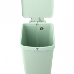 Κάδος απορριμμάτων με πεντάλ Brabantia StepUp 1005558, 40 L, Οικολογικά υλικά, Μεγάλο άνοιγμα, Ανοιχτό πράσινο