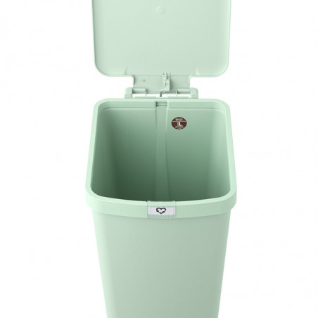 Κάδος απορριμμάτων με πεντάλ Brabantia StepUp 1005558, 40 L, Οικολογικά υλικά, Μεγάλο άνοιγμα, Ανοιχτό πράσινο