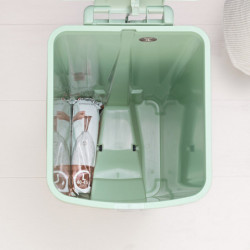 Κάδος απορριμμάτων με πεντάλ Brabantia StepUp 1005558, 40 L, Οικολογικά υλικά, Μεγάλο άνοιγμα, Ανοιχτό πράσινο