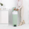 Κάδος απορριμμάτων με πεντάλ Brabantia StepUp 1005558, 40 L, Οικολογικά υλικά, Μεγάλο άνοιγμα, Ανοιχτό πράσινο