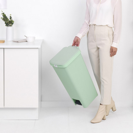 Κάδος απορριμμάτων με πεντάλ Brabantia StepUp 1005558, 40 L, Οικολογικά υλικά, Μεγάλο άνοιγμα, Ανοιχτό πράσινο