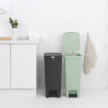 Κάδος απορριμμάτων με πεντάλ Brabantia StepUp 1005558, 40 L, Οικολογικά υλικά, Μεγάλο άνοιγμα, Ανοιχτό πράσινο