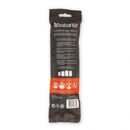 Brabantia PerfectFit σακούλες κάδων απορριμμάτων 1005562, μέγεθος B, 5 l, 10 τεμάχια, λευκό
