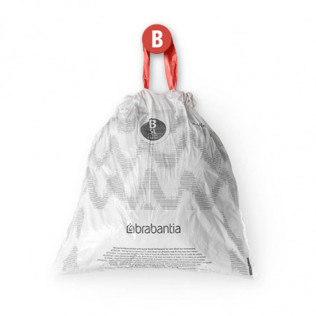 Brabantia PerfectFit σακούλες κάδων απορριμμάτων 1005563, μέγεθος B, 5 l, 40 τεμάχια, λευκό