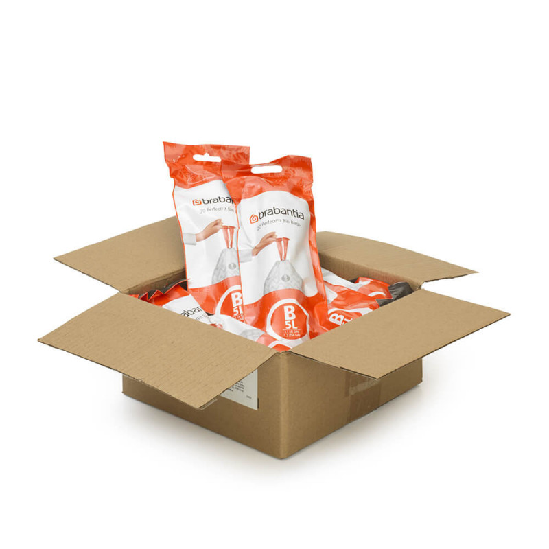 Brabantia PerfectFit Σακούλες κάδων απορριμμάτων 1005564, μέγεθος B, 5 l, 200 τεμάχια, λευκό