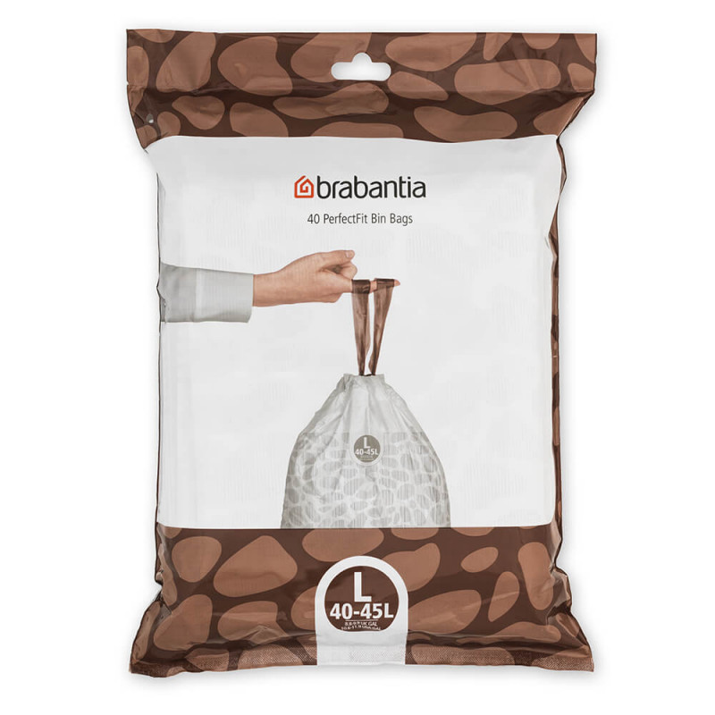Σακούλα απορριμμάτων Brabantia PerfectFit FlatBack+/Touch 1005575, μέγεθος L, 40-45 l, 40 τεμάχια, λευκό