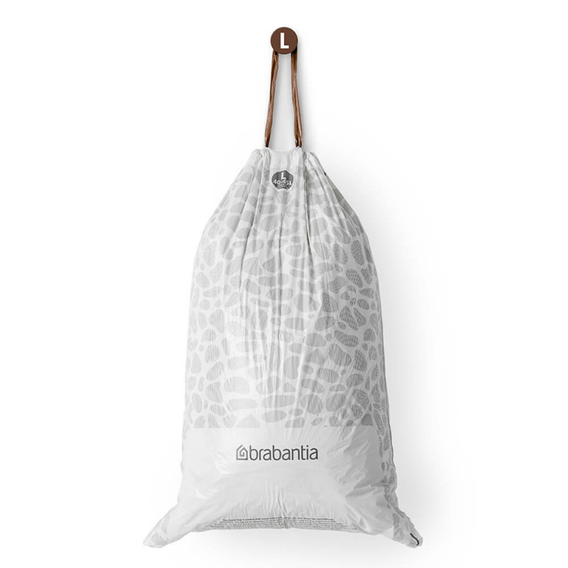 Σακούλα απορριμμάτων Brabantia PerfectFit FlatBack+/Touch 1005575, μέγεθος L, 40-45 l, 40 τεμάχια, λευκό