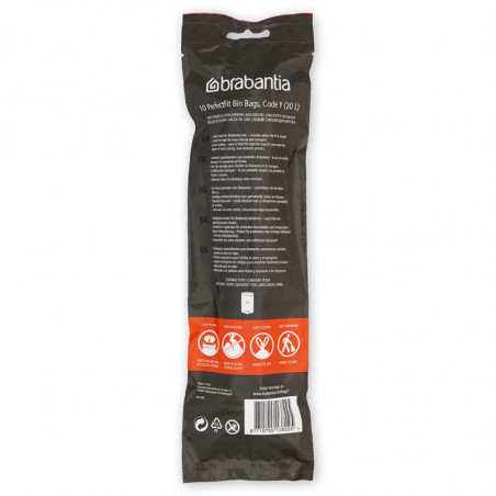 Σακούλες απορριμμάτων Brabantia PerfectFit NewIcon 1005584, μέγεθος Y, 20 l, 10 τεμάχια, λευκό