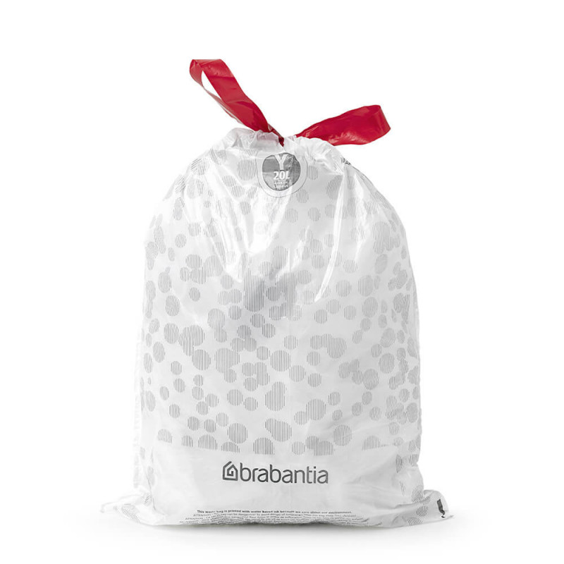 Σακούλες απορριμμάτων Brabantia PerfectFit NewIcon 1005584, μέγεθος Y, 20 l, 10 τεμάχια, λευκό