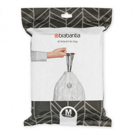 Σακούλες απορριμμάτων Brabantia PerfectFit Bo 1005594, μέγεθος M, 60 l, 40 τεμάχια, λευκό