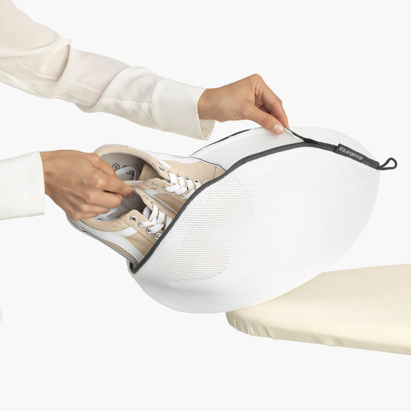 Brabantia 149641 Τσάντα πλύσης παπουτσιών, Εύκολο κλείσιμο με φερμουάρ, Μαλακή βάση, Λευκό