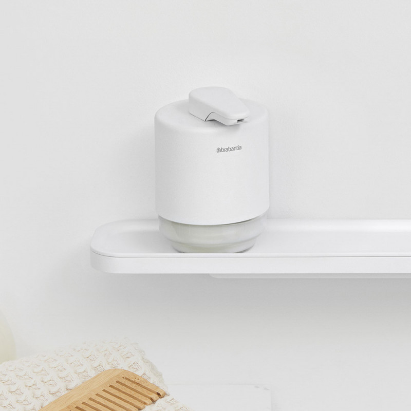 Διανομέας υγρού σαπουνιού Brabantia MindSet 1005673, 200 ml, ευρύ άνοιγμα, λευκό
