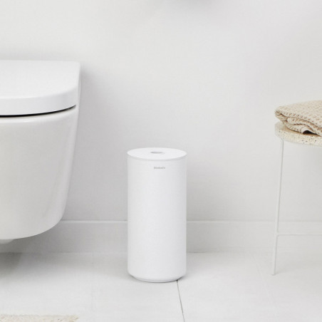 Χαρτοθήκη τουαλέτας Brabantia MindSet Mineral 1005677, Διπλό, Επιδαπέδια ή επιτοίχια τοποθέτηση, Φινίρισμα Mineral, Λευκό