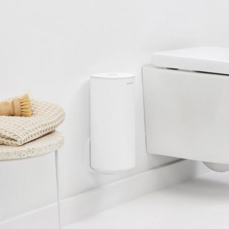 Χαρτοθήκη τουαλέτας Brabantia MindSet Mineral 1005677, Διπλό, Επιδαπέδια ή επιτοίχια τοποθέτηση, Φινίρισμα Mineral, Λευκό