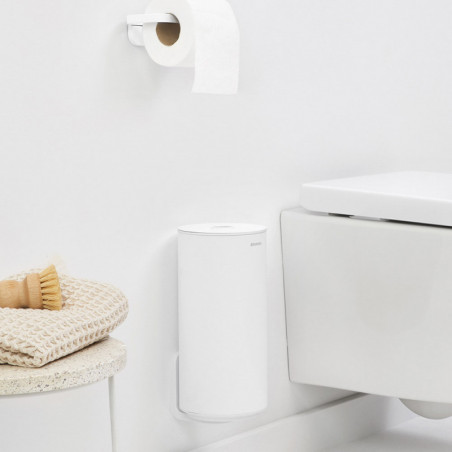 Χαρτοθήκη τουαλέτας Brabantia MindSet Mineral 1005677, Διπλό, Επιδαπέδια ή επιτοίχια τοποθέτηση, Φινίρισμα Mineral, Λευκό