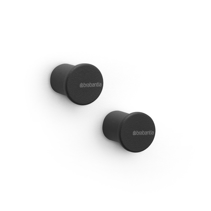 Σετ 2 κρεμάστρων Brabantia MindSet 1005680, Ορυκτή επίστρωση, Περιλαμβάνεται σετ τοποθέτησης, Μέχρι 2 kg, Σκούρο γκρι