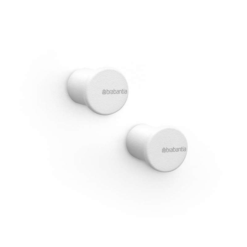 Σετ 2 κρεμάστρων Brabantia MindSet 1005681, Ορυκτής επίστρωσης, Περιλαμβάνεται σετ τοποθέτησης, Μέχρι 2 kg, Λευκό