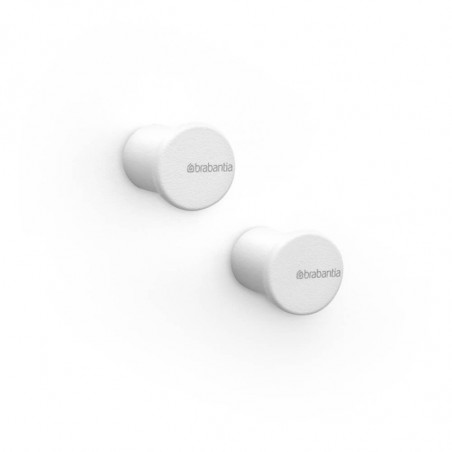 Σετ 2 κρεμάστρων Brabantia MindSet 1005681, Ορυκτής επίστρωσης, Περιλαμβάνεται σετ τοποθέτησης, Μέχρι 2 kg, Λευκό