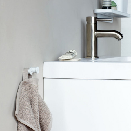 Σετ 2 κρεμάστρων Brabantia MindSet 1005681, Ορυκτής επίστρωσης, Περιλαμβάνεται σετ τοποθέτησης, Μέχρι 2 kg, Λευκό
