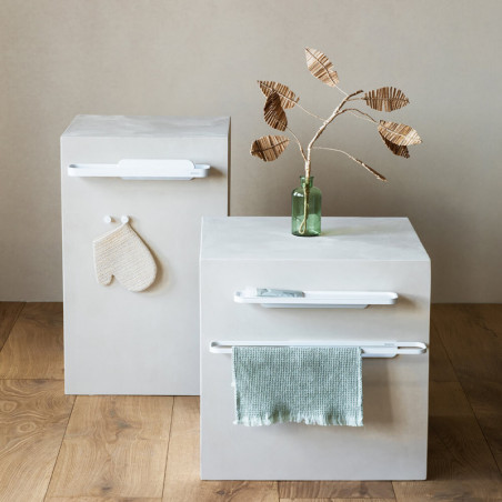 Σετ 2 κρεμάστρων Brabantia MindSet 1005681, Ορυκτής επίστρωσης, Περιλαμβάνεται σετ τοποθέτησης, Μέχρι 2 kg, Λευκό