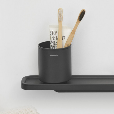 Brabantia MindSet υποδοχή οδοντόβουρτσας 1005684, Εύκολος καθαρισμός, Μεγάλο άνοιγμα, Ορυκτή επίστρωση, Σκούρο γκρι