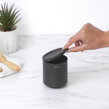 Κουτί αξεσουάρ μπάνιου Brabantia MindSet Mineral 1005686, Αντιολισθητική βάση, Φινίρισμα Mineral, Γκρι
