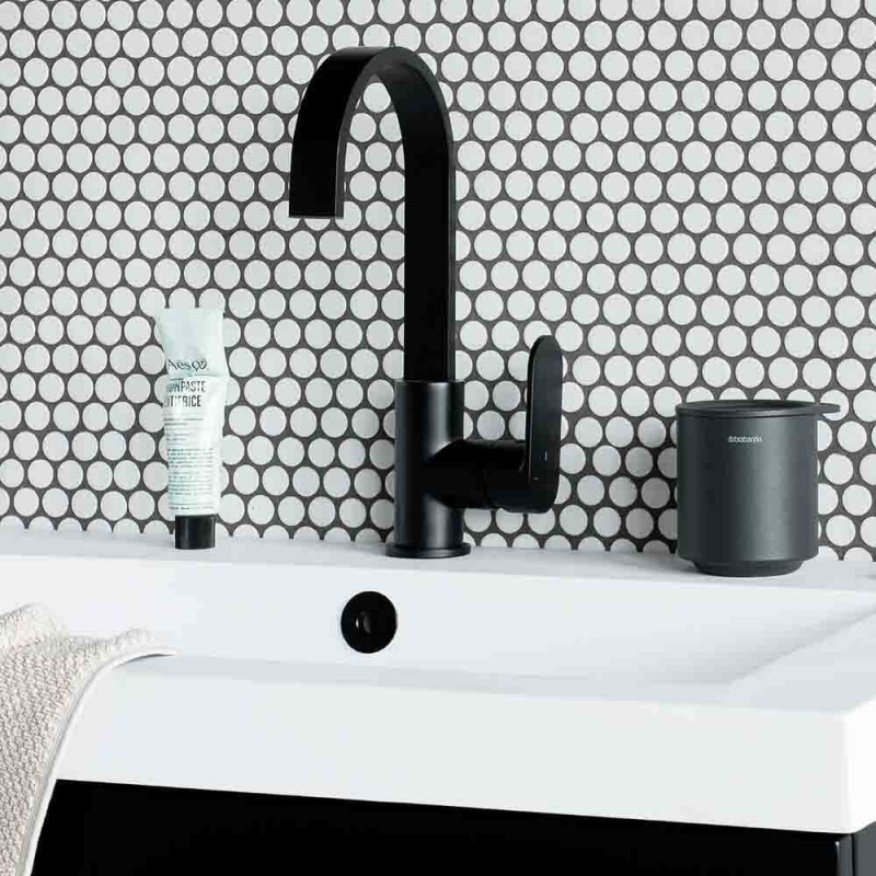 Κουτί αξεσουάρ μπάνιου Brabantia MindSet Mineral 1005686, Αντιολισθητική βάση, Φινίρισμα Mineral, Γκρι