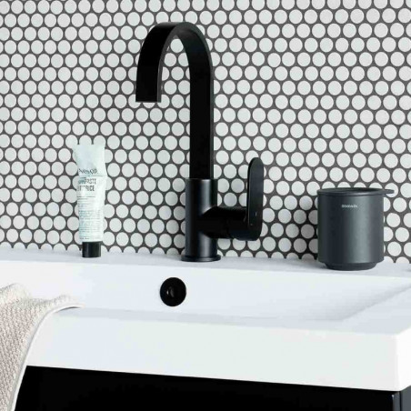 Κουτί αξεσουάρ μπάνιου Brabantia MindSet Mineral 1005686, Αντιολισθητική βάση, Φινίρισμα Mineral, Γκρι